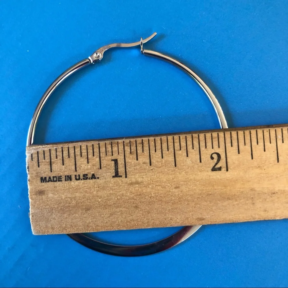 2 Inch Stainless Steel Hoops 💙 - Picture 2 of 5